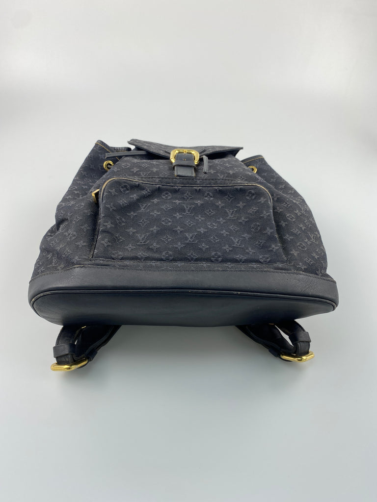 Louis Vuitton Navy Monogram Mini Lin Canvas Montsouris GM Backpack