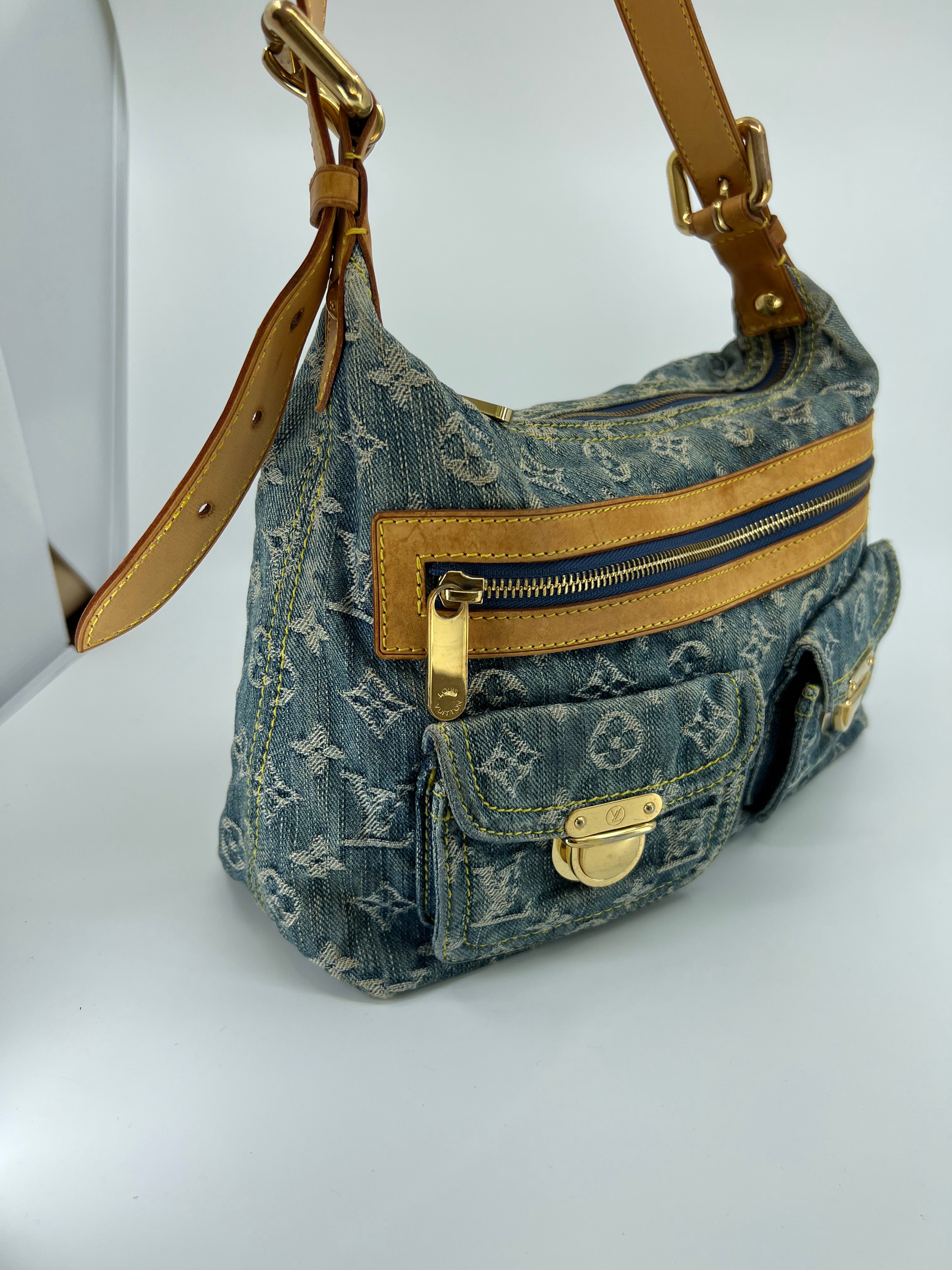 Louis Vuitton, Bags, Louis Vuitton Denim Monogram Baggy Pm